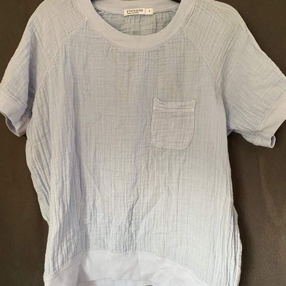 Light blue top
